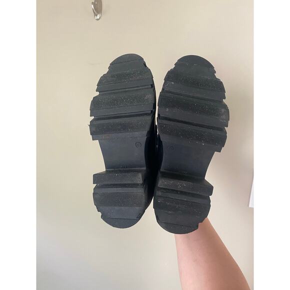 Steve Madden Beth Chunky Heel Platform Leather Loafers- Size 7 (6)Black Women's - Picture 4 of 7